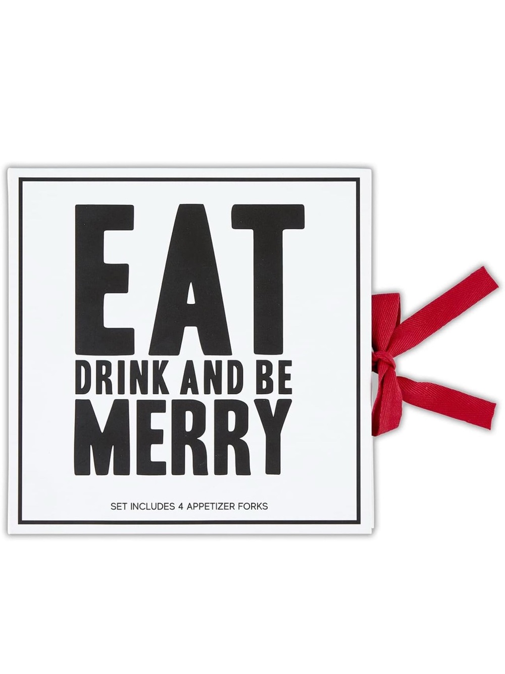 Eat Drink and Be Merry 4Pc Appetizer Charcuterie Fork gift Set - NIB